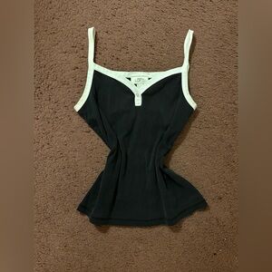 Ann Taylor Loft black with white trim shirt size adult small